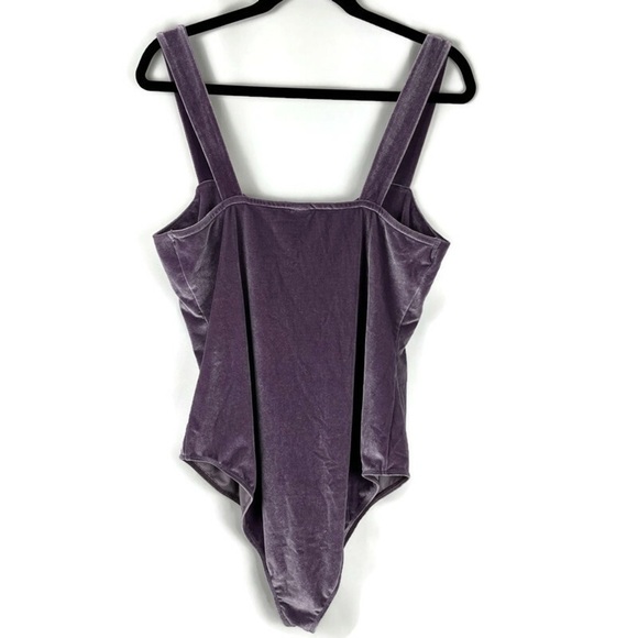 WILD FABLE Women's Y2K Purple Velour V-notch Tank Bodysuit Plus Size XXL Party - Picture 2 of 8